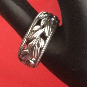 925 Leaf Design Unisex Wedding Band